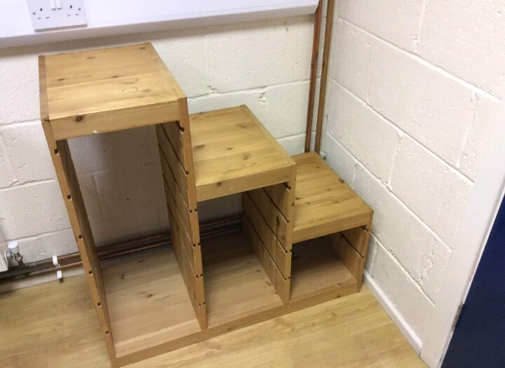 Ikea Trofast Step Storage Unit Brown Wooden H91cm x W91cm x D44cm