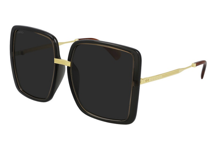 Pre-owned Gucci Women's Oversized Gg0903sa 001 Gold Grey / Grey Lens Sunglasses In Gray