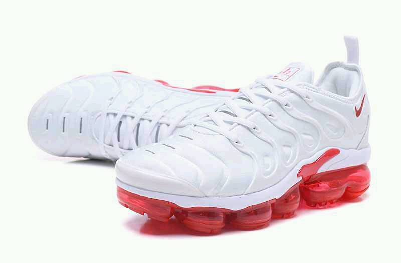 nike vapor max plus white and red
