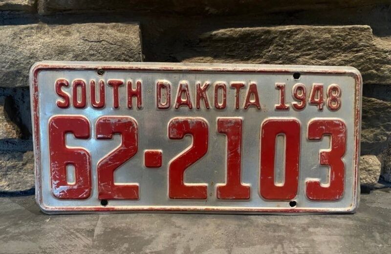1948 aluminum South Dakota license plate-expired