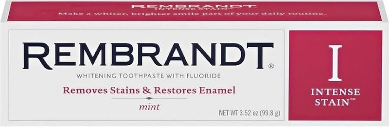 Intense Stain Whitening Toothpaste with Fluoride, Removes Tough Stains, Reharden