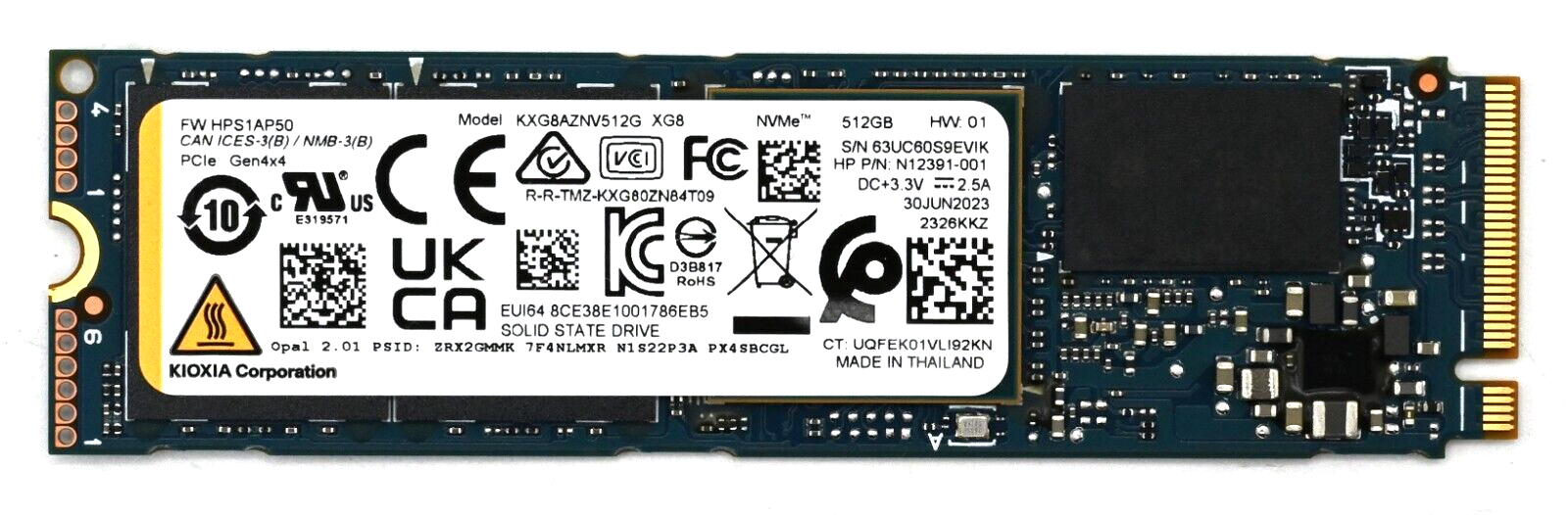 KIOXIA（キオクシア）KXG80ZNV512G 512GB NVMe SSD KIOXIA XG8 512GB M.2 PCIe Gen4.0x4 2280 SSD KXG80ZNV512G