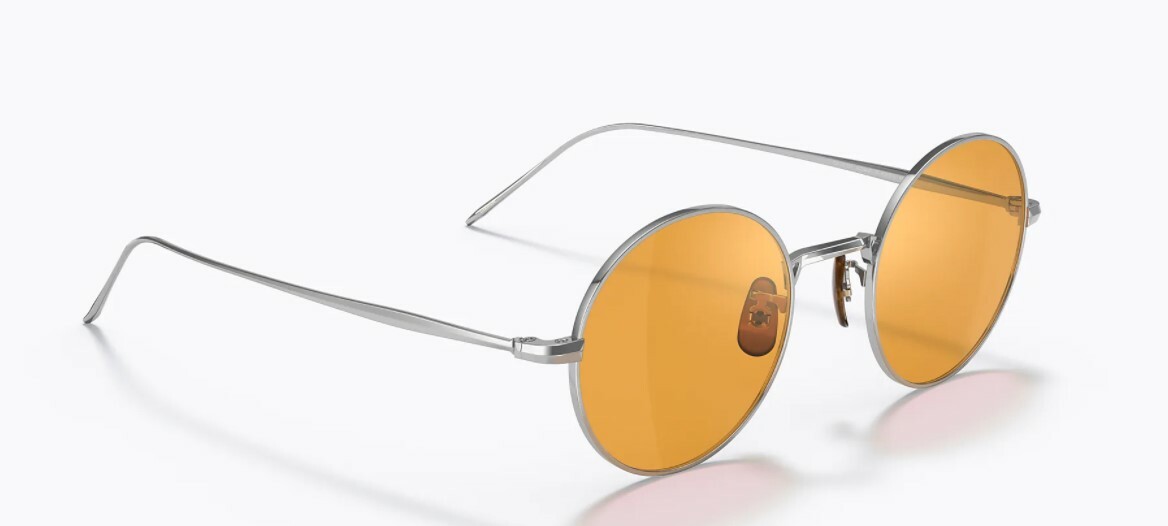 Pre-owned Oliver Peoples 0ov1293st G. Ponti-3 5254n9 Brushed Chrome Polarized Sunglasses In Brown
