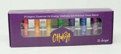 21 Drops Organic Energy & Wellness Essential Oil Set with Stand 