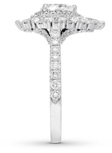 Neil Lane 14K WG - Pear Engagement Ring - 1.125 TDW + 1/2 CT AAA CZ Center Stone