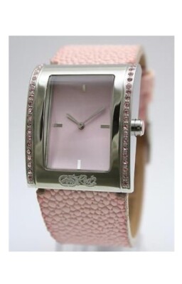 NEW MARC ECKO RED Rhino E95014L2 Pink Swarovski 32x39mm Quartz Ladies Watch #28a