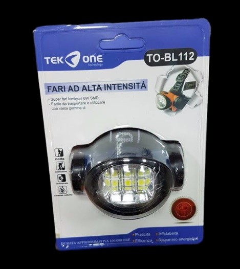 Torcia Testa TeKone BL112 Led Frontale Lampada SMD 6w Luce Pesca Campeggio hsb