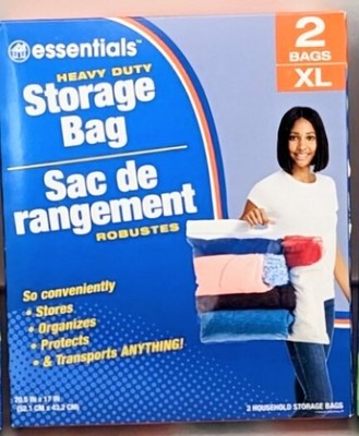 2 XL-20 X 17  Heavy Duty Clear Plastic Zip-Lock Storage Bags With Handle  NEW 