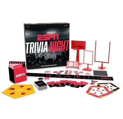 ESPN Trivia Night Game- Sports Trivia Family Boardgame Age 10+ 2-10 Players NIB