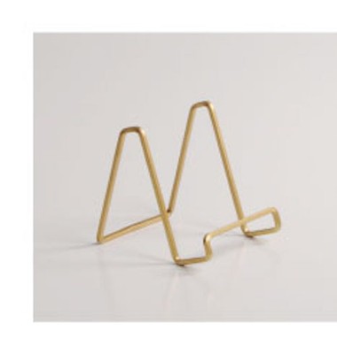 3" MAHOGANY SMALL PLATE STAND Square Wire Display EASEL Tripar 50203