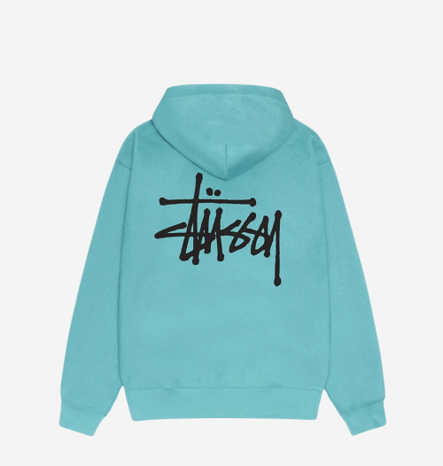 Pre-owned Stussy 2024  Basic  Zip Hoodie Ocean, 100% Authentic In Blue