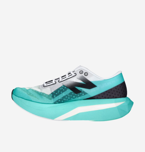 Pre-owned New Balance (w) Balance Fuelcell Supercomp Elite V4 Cyber Jade White - D Wide