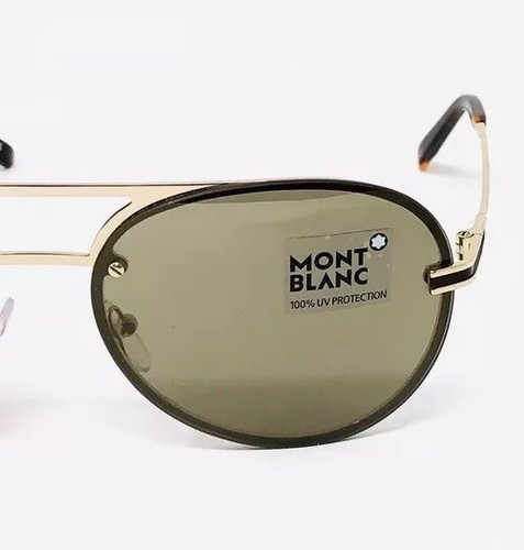 Pre-owned Montblanc Mont Blanc Sunglasses 717 S 32g Gold Zeiss Lens 59•17•140 With Case In Brown