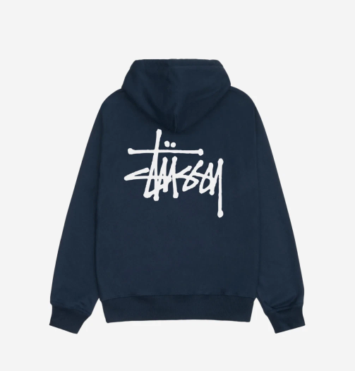 Pre-owned Stussy 2024  Basic  Zip Hoodie Navy, 100% Authentic In Blue