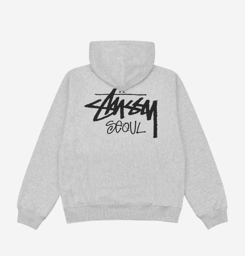 Pre-owned Stussy 2024 Stock Seoul Hood Ash Heather, 100% Authentic