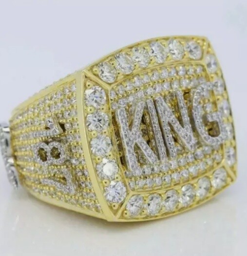 Pre-owned Online0369 Men Customized Name Rd Cubic Zirconia 2.98ct Rd Cubic Zirconia Ring Silver In White