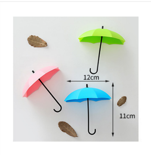 3pcs Hooks Adhesive Decorative Umbrella Wall Hanging Hooks Wall Holder for Towel