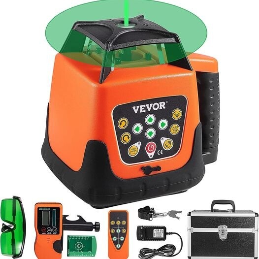 VEVOR Rotary Laser Level Kit, 360 Degree Rotary Scanning, 500M/1640 FT
