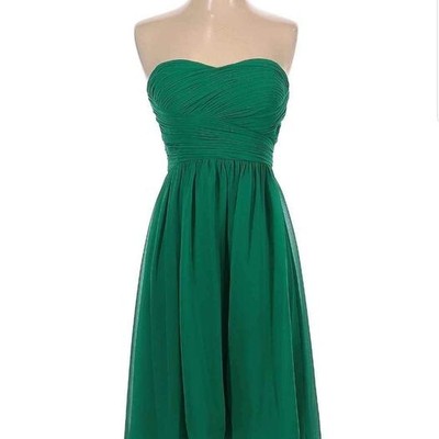 NWT Donna Morgan Green Strapless Chiffon Dress Size 6