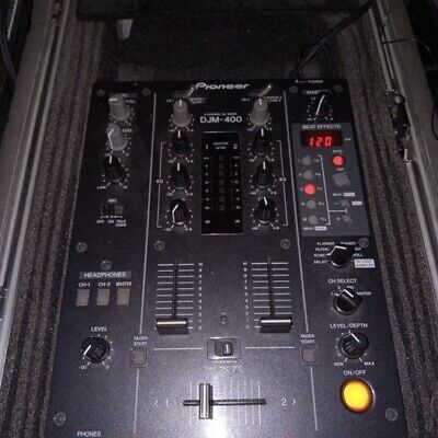 PIONEER DJM-400 2-Channel DJ Mixer W/ Power Cord & Case