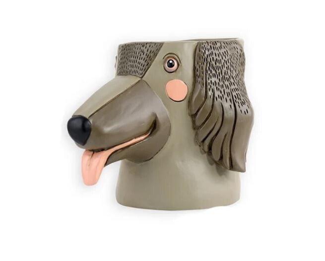 Dog Planter Pot Brown Allen Designs