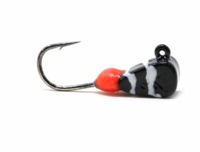 Clam Dave Genz Drop Kick 3/64 oz - Black White Swirl - Tungsten Ice Fishing Jig