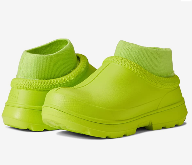 UGG Tasman X Rain Boots Flat Booties Clogs with Removable Sock Key Lime Size 10