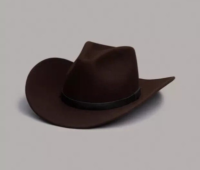 NEW rag & bone OHARA COWBOY HAT ESPRESSO BROWN WOOL LEATHER SIZE S SMALL *LL