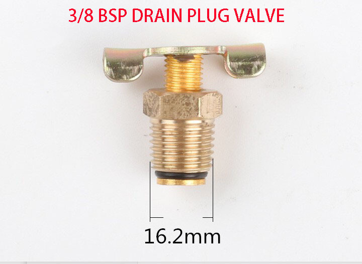 AIR COMPRESSOR TANK 3/8 BSP DRAIN PLUG VALVE /TAP/ DRAIN COCK WITH T