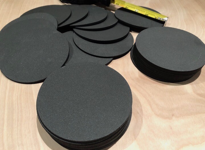 Black Neoprene Rubber Discs 4 1/2 Inch diameter - Packs of 2