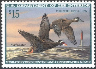 Stuart確認ページ RW63, $15.00 Surf Scoter Federal DUCK Stamp Mint VF NH - Stuart