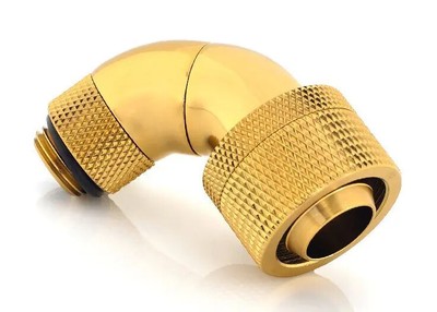 Bitspower G1/4 True Brass Triple Rotary 90-Degree Compression Fitting - ID 1/2'' 