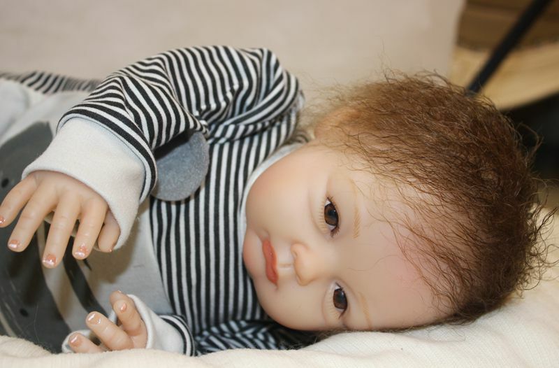 Reborn Baby Doll Boy Newborn 22" Handmade Lifelike Silicone 