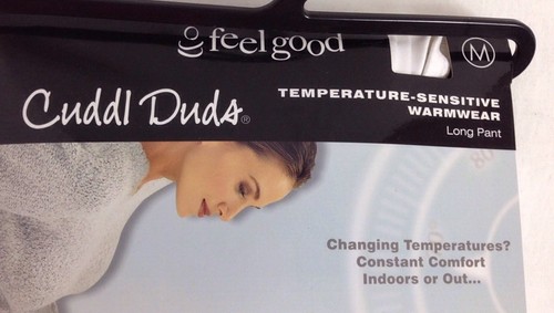 Cuddl Duds Feel Good Long Pant Warmwear Size M White