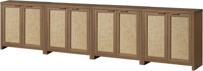Storage Sideboard Cabinet Set of 2Buffet Kitchen Console with Adjustable Shelves