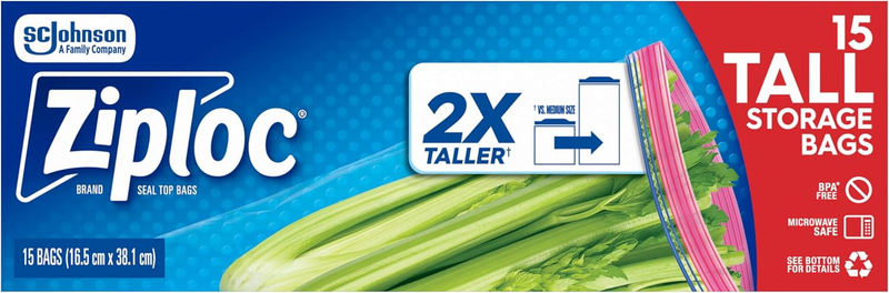 Storage Bags, Tall, 15 Pack