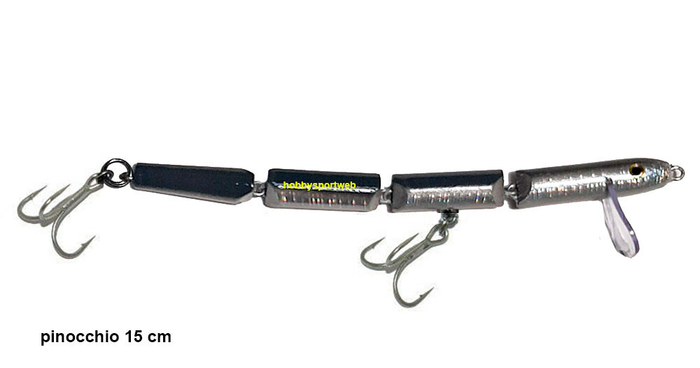 PINOCCHIO WOODY AGUGLIA SNODATA  15 GR col BLACK SILVER 15 CM  SERRA SPIGOLA