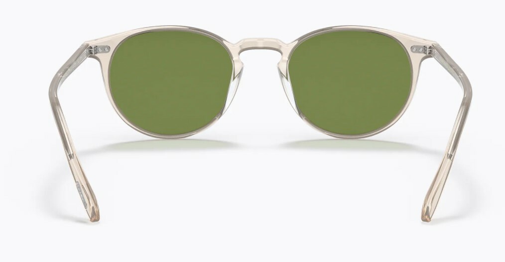 Pre-owned Oliver Peoples 0ov5004su Riley Sun 109452 Buff Polarized Round Unisex Sunglasses In Green