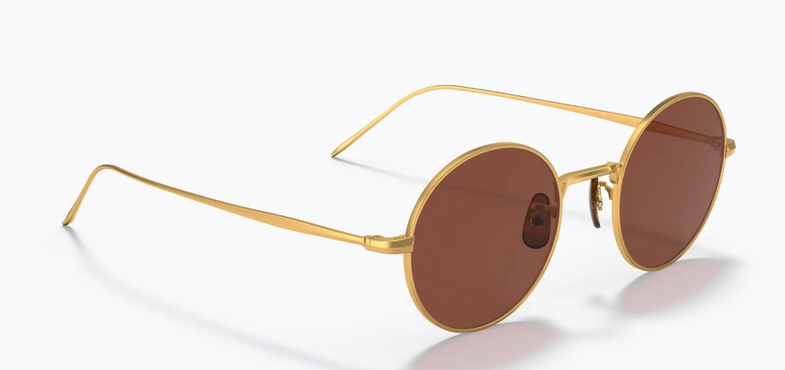 Pre-owned Oliver Peoples 0ov1293st G. Ponti-3 5414c5 Brushed Brass Unisex Sunglasses In Red
