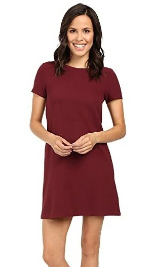 Mavi Jeans 241982 Womens Short Sleeves Shift Dress Burgundy Size Large