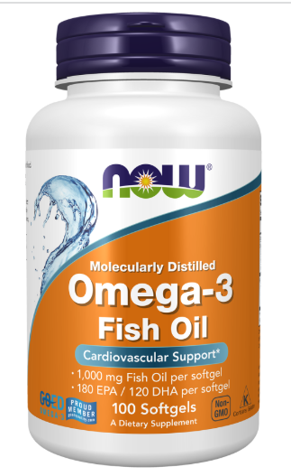 Рыбий жир NOW Foods Omega 3, 1000 мг, 100 капсул, стоимость 3 флакона