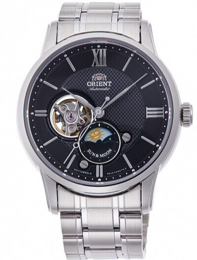 Pre-owned Orient Classic Sun＆moon Rn-as0001b Mechanical Automatic Watch Black Dial 42mm