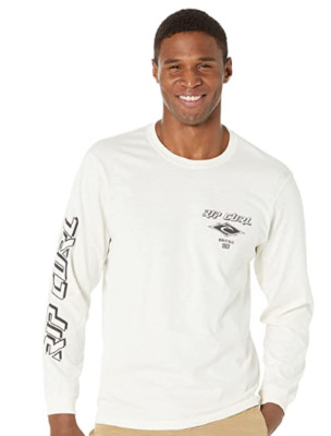 Rip Curl Men's Bone Fade Out Icon Long Sleeve Tee, Medium