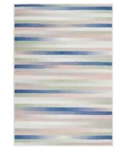 Коврик в темно-синюю полоску Dhurrie размером 4 X 6 дюймов