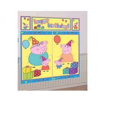 Peppa Pig wall decoration wall decor kit birthday poster party deco plastic 