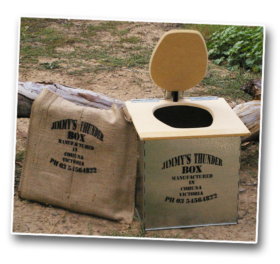 Jimmy'S Thunderbox Outdoor Camp Toilet Raw Mdf Seat & 6 In Viro Bags  