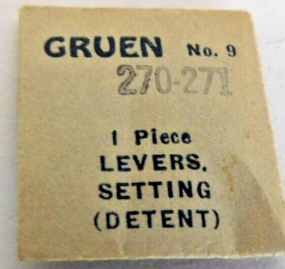 GRUEN 270 PART # 9 DETENT. NEW OLD STOCK