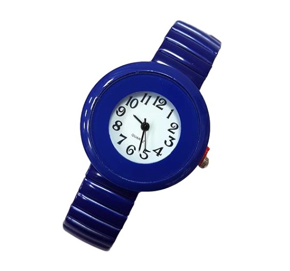 Orologio Da Polso Bracciale Donna Quarzo Maglia Elastica Moda Colore Blu lac