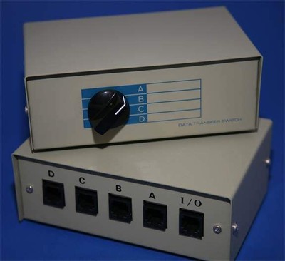 RJ45 ABCD 4 Way Switch Box Rotary Manual