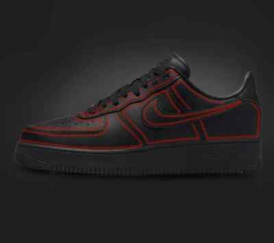 Custom Nike Air Force 1 Black Shoes 'Red Cartoon Outline'  Mens Womens Kids